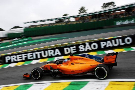 Fernando Alonso (ESP) McLaren MCL33.
09.11.2018. Formula 1 World Championship, Rd 20, Brazilian Grand Prix, Sao Paulo, Brazil, Practice Day.
- www.xpbimages.com, EMail: requests@xpbimages.com - copy of publication required for printed pictures. Every used picture is fee-liable. © Copyright: Batchelor / XPB Images