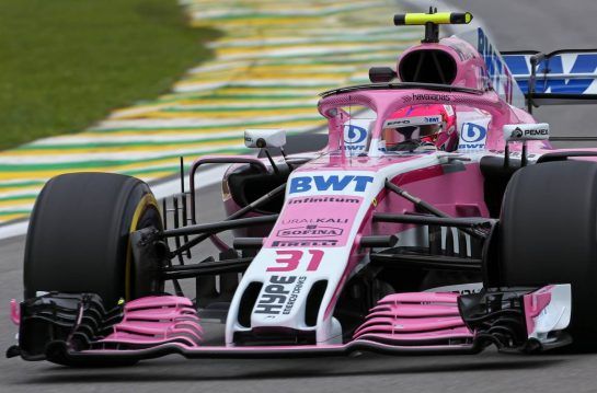 Esteban Ocon (FRA) Force India F1 
09.11.2018. Formula 1 World Championship, Rd 20, Brazilian Grand Prix, Sao Paulo, Brazil, Practice Day.
- www.xpbimages.com, EMail: requests@xpbimages.com - copy of publication required for printed pictures. Every used picture is fee-liable. © Copyright: Charniaux / XPB Images