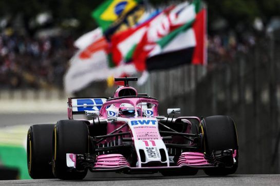 Sergio Perez (MEX) Racing Point Force India F1 VJM11.
10.11.2018. Formula 1 World Championship, Rd 20, Brazilian Grand Prix, Sao Paulo, Brazil, Qualifying Day.
- www.xpbimages.com, EMail: requests@xpbimages.com - copy of publication required for printed pictures. Every used picture is fee-liable. © Copyright: Moy / XPB Images