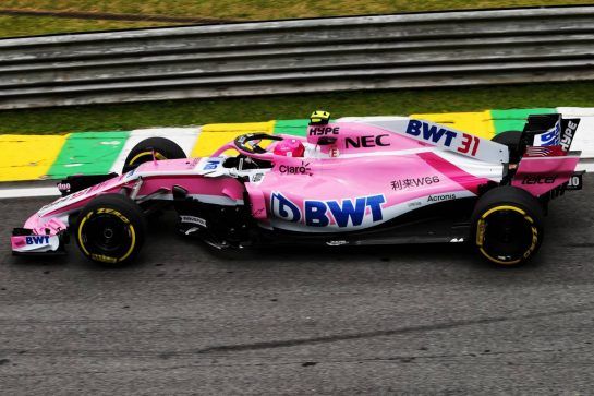 Esteban Ocon (FRA) Racing Point Force India F1 VJM11.
10.11.2018. Formula 1 World Championship, Rd 20, Brazilian Grand Prix, Sao Paulo, Brazil, Qualifying Day.
- www.xpbimages.com, EMail: requests@xpbimages.com - copy of publication required for printed pictures. Every used picture is fee-liable. © Copyright: Moy / XPB Images