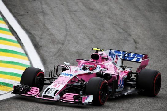 Esteban Ocon (FRA) Racing Point Force India F1 VJM11.
10.11.2018. Formula 1 World Championship, Rd 20, Brazilian Grand Prix, Sao Paulo, Brazil, Qualifying Day.
- www.xpbimages.com, EMail: requests@xpbimages.com - copy of publication required for printed pictures. Every used picture is fee-liable. © Copyright: Batchelor / XPB Images