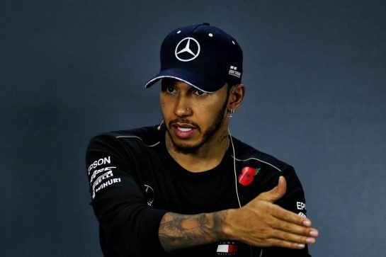 Lewis Hamilton (GBR) Mercedes AMG F1 in the post qualifying FIA Press Conference.
10.11.2018. Formula 1 World Championship, Rd 20, Brazilian Grand Prix, Sao Paulo, Brazil, Qualifying Day.
- www.xpbimages.com, EMail: requests@xpbimages.com - copy of publication required for printed pictures. Every used picture is fee-liable. © Copyright: Moy / XPB Images