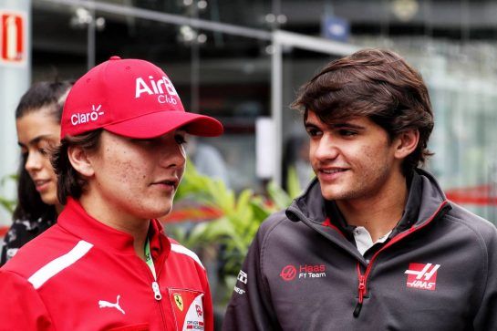 (L to R): Enzo Fittiapldi (BRA) Ferrari Academy Driver with Pietro Fittipaldi (BRA) Haas F1 Team Test Driver.
10.11.2018. Formula 1 World Championship, Rd 20, Brazilian Grand Prix, Sao Paulo, Brazil, Qualifying Day.
- www.xpbimages.com, EMail: requests@xpbimages.com - copy of publication required for printed pictures. Every used picture is fee-liable. © Copyright: Photo4 / XPB Images