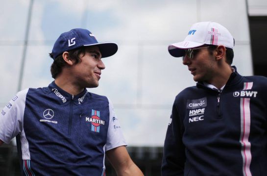 Lance Stroll (CDN) Williams F1 Team and Esteban Ocon (FRA) Force India F1 
11.11.2018. Formula 1 World Championship, Rd 20, Brazilian Grand Prix, Sao Paulo, Brazil, Race Day.
- www.xpbimages.com, EMail: requests@xpbimages.com - copy of publication required for printed pictures. Every used picture is fee-liable. © Copyright: Charniaux / XPB Images