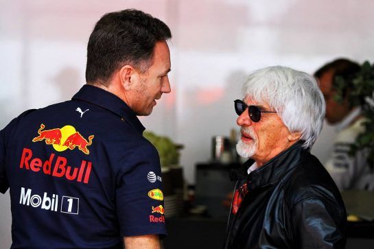 (L to R): Christian Horner (GBR) Red Bull Racing Team Principal with Bernie Ecclestone (GBR).
11.11.2018. Formula 1 World Championship, Rd 20, Brazilian Grand Prix, Sao Paulo, Brazil, Race Day.
- www.xpbimages.com, EMail: requests@xpbimages.com - copy of publication required for printed pictures. Every used picture is fee-liable. © Copyright: Photo4 / XPB Images