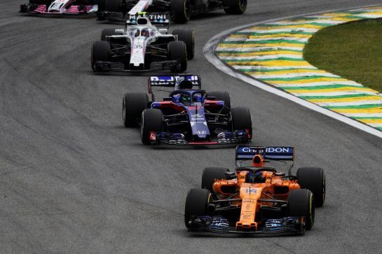 Fernando Alonso (ESP) McLaren MCL33.
11.11.2018. Formula 1 World Championship, Rd 20, Brazilian Grand Prix, Sao Paulo, Brazil, Race Day.
- www.xpbimages.com, EMail: requests@xpbimages.com - copy of publication required for printed pictures. Every used picture is fee-liable. © Copyright: Photo4 / XPB Images
