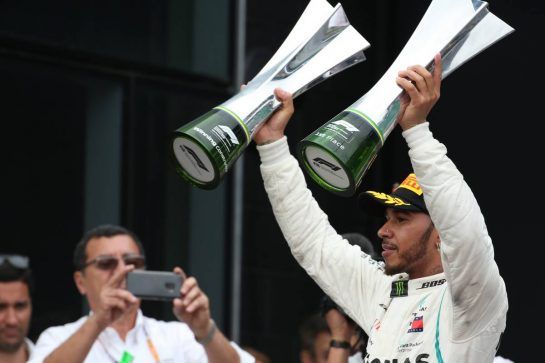 1st place Lewis Hamilton (GBR) Mercedes AMG F1 W09.
11.11.2018. Formula 1 World Championship, Rd 20, Brazilian Grand Prix, Sao Paulo, Brazil, Race Day.
- www.xpbimages.com, EMail: requests@xpbimages.com - copy of publication required for printed pictures. Every used picture is fee-liable. © Copyright: Batchelor / XPB Images