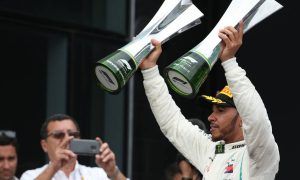 Hamilton hangs on in Brazil as Mercedes takes team title