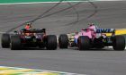 Max Verstappen (NLD) Red Bull Racing and Esteban Ocon (FRA) Force India clash
