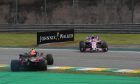 Max Verstappen (NLD) Red Bull Racing RB14 and Esteban Ocon (FRA) Racing Point Force India F1 VJM11 collide.
