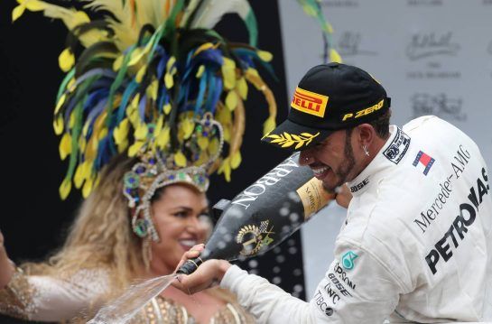 Lewis Hamilton (GBR) Mercedes AMG F1  
11.11.2018. Formula 1 World Championship, Rd 20, Brazilian Grand Prix, Sao Paulo, Brazil, Race Day.
- www.xpbimages.com, EMail: requests@xpbimages.com - copy of publication required for printed pictures. Every used picture is fee-liable. © Copyright: Charniaux / XPB Images