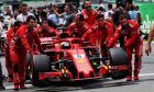 Sebastian Vettel (GER) Ferrari SF71H on the grid.