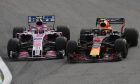 Max Verstappen (NLD) Red Bull Racing RB14 and Esteban Ocon (FRA) Racing Point Force India F1 VJM11 collide.