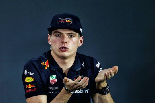 Max Verstappen (NLD) Red Bull Racing in the FIA Press Conference.
22.11.2018. Formula 1 World Championship, Rd 21, Abu Dhabi Grand Prix, Yas Marina Circuit, Abu Dhabi, Preparation Day.
- www.xpbimages.com, EMail: requests@xpbimages.com - copy of publication required for printed pictures. Every used picture is fee-liable. © Copyright: Moy / XPB Images