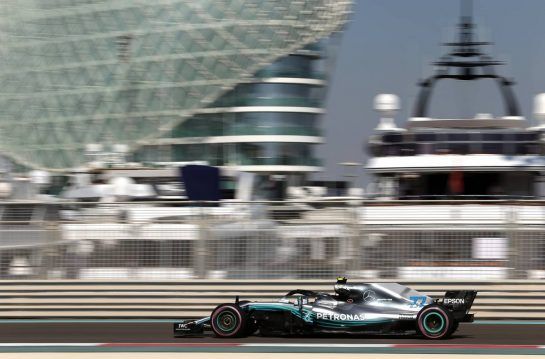 Valtteri Bottas (FIN) Mercedes AMG F1 
23.11.2018. Formula 1 World Championship, Rd 21, Abu Dhabi Grand Prix, Yas Marina Circuit, Abu Dhabi, Practice Day.
- www.xpbimages.com, EMail: requests@xpbimages.com - copy of publication required for printed pictures. Every used picture is fee-liable. © Copyright: Charniaux / XPB Images