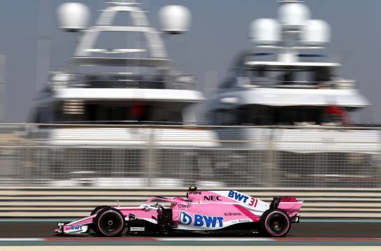 Esteban Ocon (FRA) Force India F1 
23.11.2018. Formula 1 World Championship, Rd 21, Abu Dhabi Grand Prix, Yas Marina Circuit, Abu Dhabi, Practice Day.
- www.xpbimages.com, EMail: requests@xpbimages.com - copy of publication required for printed pictures. Every used picture is fee-liable. © Copyright: Charniaux / XPB Images