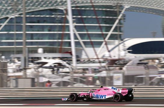 Esteban Ocon (FRA) Force India F1 
23.11.2018. Formula 1 World Championship, Rd 21, Abu Dhabi Grand Prix, Yas Marina Circuit, Abu Dhabi, Practice Day.
- www.xpbimages.com, EMail: requests@xpbimages.com - copy of publication required for printed pictures. Every used picture is fee-liable. © Copyright: Charniaux / XPB Images
