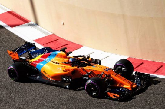 Fernando Alonso (ESP) McLaren MCL33.
23.11.2018. Formula 1 World Championship, Rd 21, Abu Dhabi Grand Prix, Yas Marina Circuit, Abu Dhabi, Practice Day.
- www.xpbimages.com, EMail: requests@xpbimages.com - copy of publication required for printed pictures. Every used picture is fee-liable. © Copyright: Photo4 / XPB Images