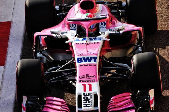Sergio Perez (MEX) Racing Point Force India F1 VJM11.
24.11.2018. Formula 1 World Championship, Rd 21, Abu Dhabi Grand Prix, Yas Marina Circuit, Abu Dhabi, Qualifying Day.
- www.xpbimages.com, EMail: requests@xpbimages.com - copy of publication required for printed pictures. Every used picture is fee-liable. © Copyright: Bearne / XPB Images