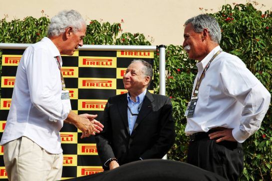 Pirelli extend their partnership with Formula 1 until 2023: (L to R): Marco Tronchetti Provera (ITA) Pirelli Chairman; Jean Todt (FRA) FIA President; Chase Carey (USA) Formula One Group Chairman.
25.11.2018. Formula 1 World Championship, Rd 21, Abu Dhabi Grand Prix, Yas Marina Circuit, Abu Dhabi, Race Day.
- www.xpbimages.com, EMail: requests@xpbimages.com - copy of publication required for printed pictures. Every used picture is fee-liable. © Copyright: Batchelor / XPB Images