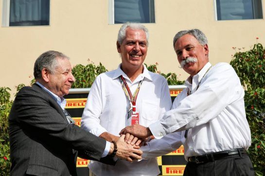 Pirelli extend their partnership with Formula 1 until 2023: (L to R): Jean Todt (FRA) FIA President; Marco Tronchetti Provera (ITA) Pirelli Chairman; Chase Carey (USA) Formula One Group Chairman.
25.11.2018. Formula 1 World Championship, Rd 21, Abu Dhabi Grand Prix, Yas Marina Circuit, Abu Dhabi, Race Day.
- www.xpbimages.com, EMail: requests@xpbimages.com - copy of publication required for printed pictures. Every used picture is fee-liable. © Copyright: Batchelor / XPB Images