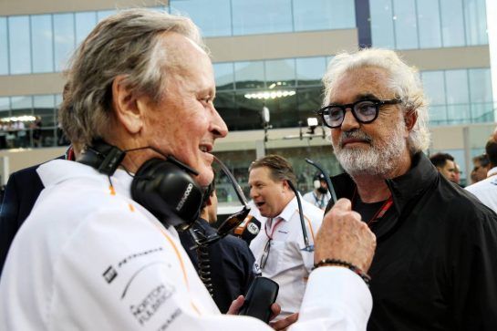 (L to R): Mansour Ojjeh, McLaren shareholder with Flavio Briatore (ITA) on the grid.
25.11.2018. Formula 1 World Championship, Rd 21, Abu Dhabi Grand Prix, Yas Marina Circuit, Abu Dhabi, Race Day.
- www.xpbimages.com, EMail: requests@xpbimages.com - copy of publication required for printed pictures. Every used picture is fee-liable. © Copyright: Batchelor / XPB Images