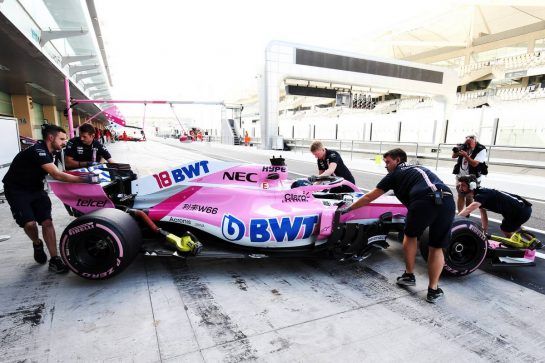 Lance Stroll (CDN) Racing Point Force India F1 VJM11.
27.11.2018. Formula 1 Testing, Yas Marina Circuit, Abu Dhabi, Wednesday.
- www.xpbimages.com, EMail: requests@xpbimages.com - copy of publication required for printed pictures. Every used picture is fee-liable. © Copyright: Moy / XPB Images