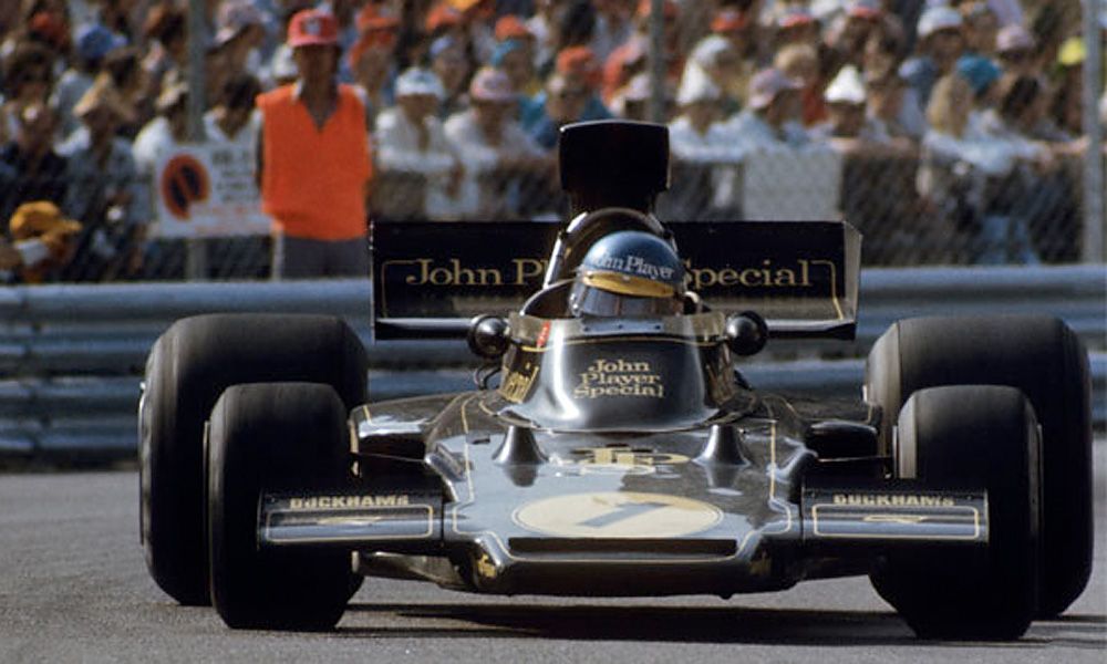 The Lotus JPS livery, racing at Monaco in 1978.