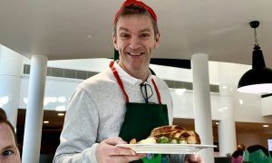 Look who's serving a Christmas lunch at Brackley!