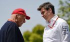 Niki Lauda (AUT) Mercedes Non-Executive Chairman with Toto Wolff (GER) Mercedes AMG F1 Shareholder and Executive Director.