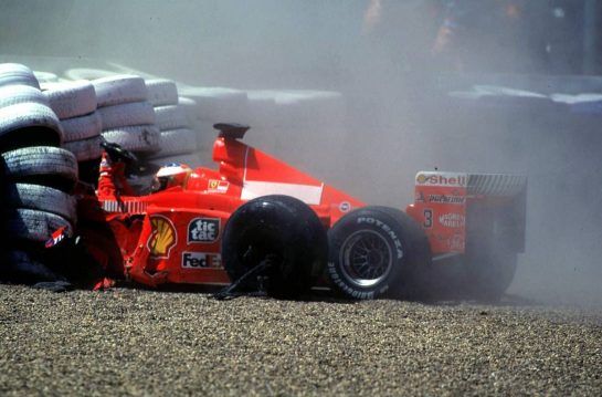 Schumacher was fortunately spared any serious injuries during his amazing career, but his accident at Silverstone in 1999 left him with a broken leg and out of contention for a championship won by his great rival Mika Hakkinen.