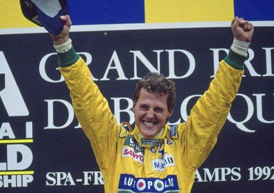 Schumacher's first win came in 1992 at Spa with Benetton, 12 months after his F1 debut.