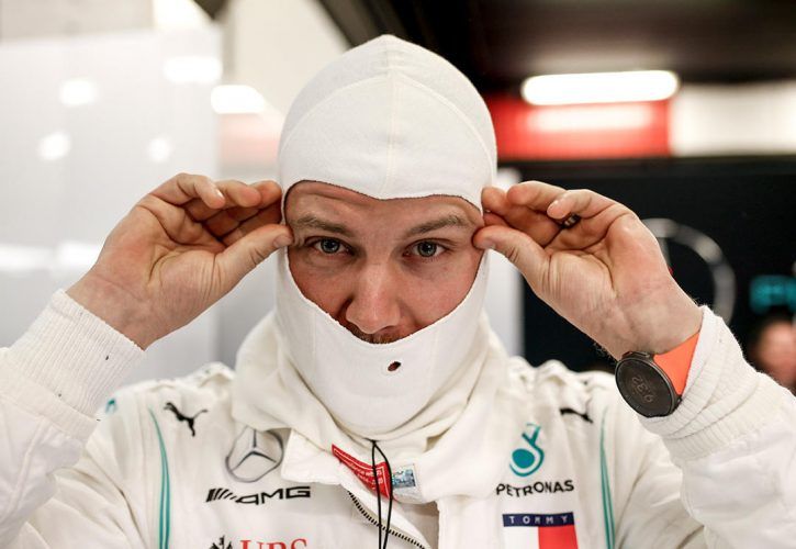 Valtteri Bottas (Mercedes) suits up.