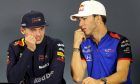 Max Verstappen (NLD) Red Bull Racing and Pierre Gasly (FRA) Scuderia Toro Rosso