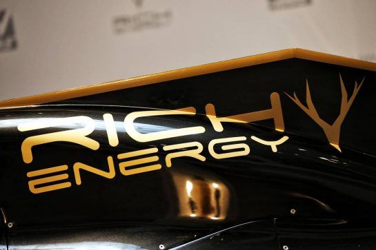 Rich Energy branding on the Haas VF-18.
27.02.2019. Haas F1 Team Livery Unveil, The Royal Automobile Club, London, England.
- www.xpbimages.com, EMail: requests@xpbimages.com - copy of publication required for printed pictures. Every used picture is fee-liable. © Copyright: Batchelor / XPB Images