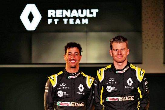 (L to R): Daniel Ricciardo (AUS) Renault Sport F1 Team with Nico Hulkenberg (GER) Renault Sport F1 Team.
12.02.2019. Renault Sport F1 Team RS19 Launch, Enstone England. Tuesday.
- www.xpbimages.com, EMail: requests@xpbimages.com - copy of publication required for printed pictures. Every used picture is fee-liable. © Copyright: Batchelor / XPB Images
