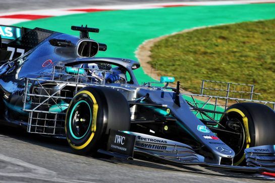 Valtteri Bottas (FIN) Mercedes AMG F1 W10.
18.02.2019. Formula One Testing, Day One, Barcelona, Spain. Monday.
- www.xpbimages.com, EMail: requests@xpbimages.com - copy of publication required for printed pictures. Every used picture is fee-liable. © Copyright: Charniaux / XPB Images