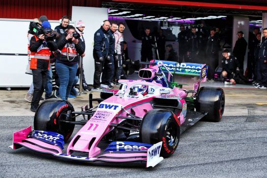 Sergio Perez (MEX) Racing Point F1 Team RP19 leaves the pits.
18.02.2019. Formula One Testing, Day One, Barcelona, Spain. Monday.
- www.xpbimages.com, EMail: requests@xpbimages.com - copy of publication required for printed pictures. Every used picture is fee-liable. © Copyright: Batchelor / XPB Images