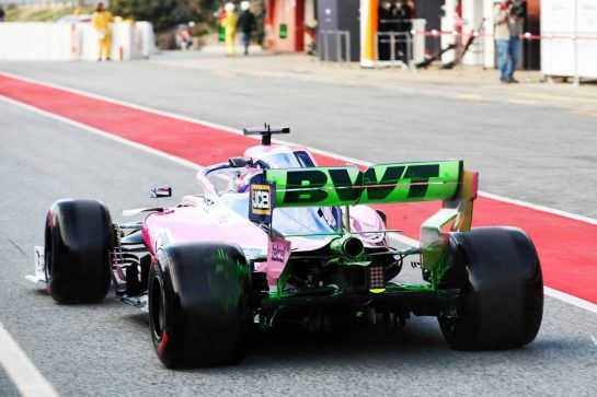 Sergio Perez (MEX) Racing Point F1 Team RP19 leaves the pits.
18.02.2019. Formula One Testing, Day One, Barcelona, Spain. Monday.
- www.xpbimages.com, EMail: requests@xpbimages.com - copy of publication required for printed pictures. Every used picture is fee-liable. © Copyright: Batchelor / XPB Images
