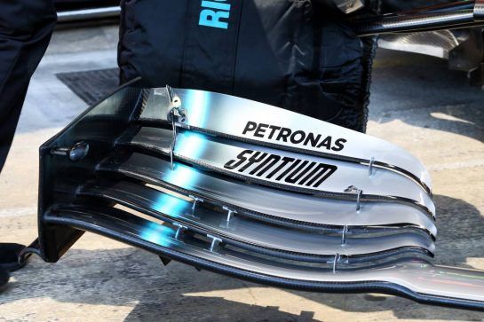 Valtteri Bottas (FIN) Mercedes AMG F1 W10 - front wing detail.
18.02.2019. Formula One Testing, Day One, Barcelona, Spain. Monday.
- www.xpbimages.com, EMail: requests@xpbimages.com - copy of publication required for printed pictures. Every used picture is fee-liable. © Copyright: Batchelor / XPB Images