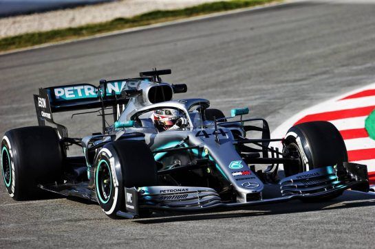 Lewis Hamilton (GBR) Mercedes AMG F1 W10.
18.02.2019. Formula One Testing, Day One, Barcelona, Spain. Monday.
- www.xpbimages.com, EMail: requests@xpbimages.com - copy of publication required for printed pictures. Every used picture is fee-liable. © Copyright: Bearne / XPB Images