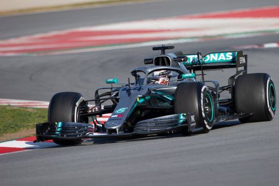 Lewis Hamilton (GBR) Mercedes AMG F1 W10.
18.02.2019. Formula One Testing, Day One, Barcelona, Spain. Monday.
- www.xpbimages.com, EMail: requests@xpbimages.com - copy of publication required for printed pictures. Every used picture is fee-liable. © Copyright: Bearne / XPB Images