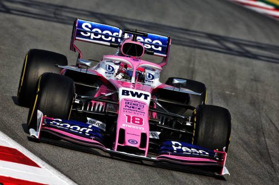 Lance Stroll (CDN) Racing Point F1 Team RP19.
19.02.2019. Formula One Testing, Day Two, Barcelona, Spain. Tuesday.
- www.xpbimages.com, EMail: requests@xpbimages.com - copy of publication required for printed pictures. Every used picture is fee-liable. © Copyright: Moy / XPB Images