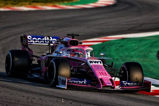 Lance Stroll (CDN) Racing Point F1 Team RP19.
19.02.2019. Formula One Testing, Day Two, Barcelona, Spain. Tuesday.
- www.xpbimages.com, EMail: requests@xpbimages.com - copy of publication required for printed pictures. Every used picture is fee-liable. © Copyright: Moy / XPB Images