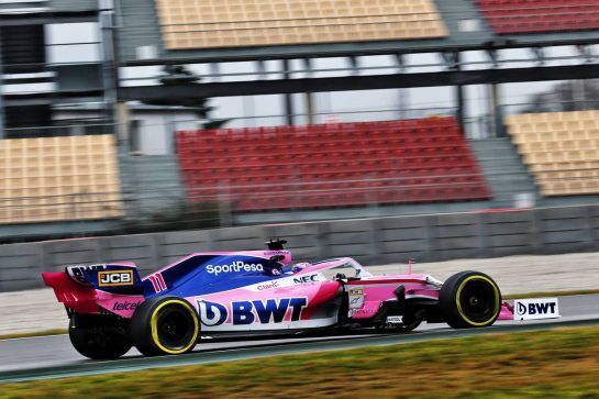 Sergio Perez (MEX) Racing Point F1 Team RP19.
20.02.2019. Formula One Testing, Day Three, Barcelona, Spain. Wednesday.
- www.xpbimages.com, EMail: requests@xpbimages.com - copy of publication required for printed pictures. Every used picture is fee-liable. © Copyright: Charniaux / XPB Images