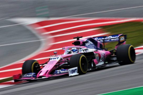 Sergio Perez (MEX) Racing Point F1 Team RP19.
20.02.2019. Formula One Testing, Day Three, Barcelona, Spain. Wednesday.
- www.xpbimages.com, EMail: requests@xpbimages.com - copy of publication required for printed pictures. Every used picture is fee-liable. © Copyright: Moy / XPB Images