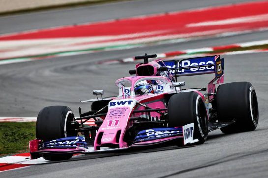 Sergio Perez (MEX) Racing Point F1 Team RP19.
20.02.2019. Formula One Testing, Day Three, Barcelona, Spain. Wednesday.
- www.xpbimages.com, EMail: requests@xpbimages.com - copy of publication required for printed pictures. Every used picture is fee-liable. © Copyright: Moy / XPB Images