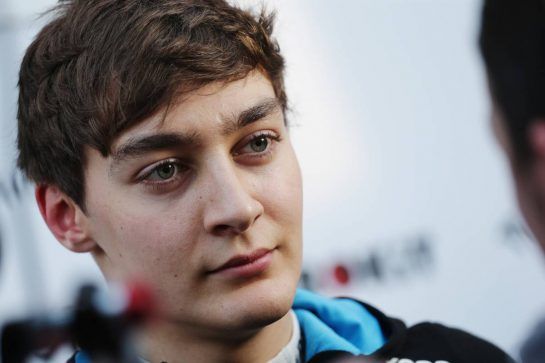 George Russell (GBR) Williams Racing with the media.
21.02.2019. Formula One Testing, Day Four, Barcelona, Spain. Thursday.
- www.xpbimages.com, EMail: requests@xpbimages.com - copy of publication required for printed pictures. Every used picture is fee-liable. © Copyright: Bearne / XPB Images