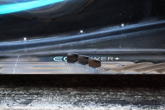 Lewis Hamilton (GBR) Mercedes AMG F1 W10 floor detail.
26.02.2019. Formula One Testing, Day One, Barcelona, Spain. Tuesday.
- www.xpbimages.com, EMail: requests@xpbimages.com - copy of publication required for printed pictures. Every used picture is fee-liable. © Copyright: Batchelor / XPB Images