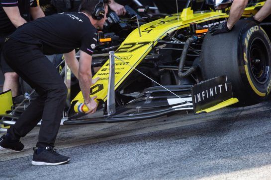 Nico Hulkenberg (GER) Renault Sport F1 Team RS19 - front wing detail.
27.02.2019. Formula One Testing, Day Two, Barcelona, Spain. Wednesday.
- www.xpbimages.com, EMail: requests@xpbimages.com - copy of publication required for printed pictures. Every used picture is fee-liable. © Copyright: Bearne / XPB Images